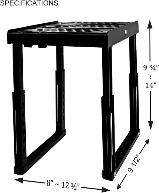 Adjustable Locker Organizer Shelf – Black Storage Shelf with Custom Width & Height for School, Office & Gym Lockers – Durable, Space-Saving Locker Insert