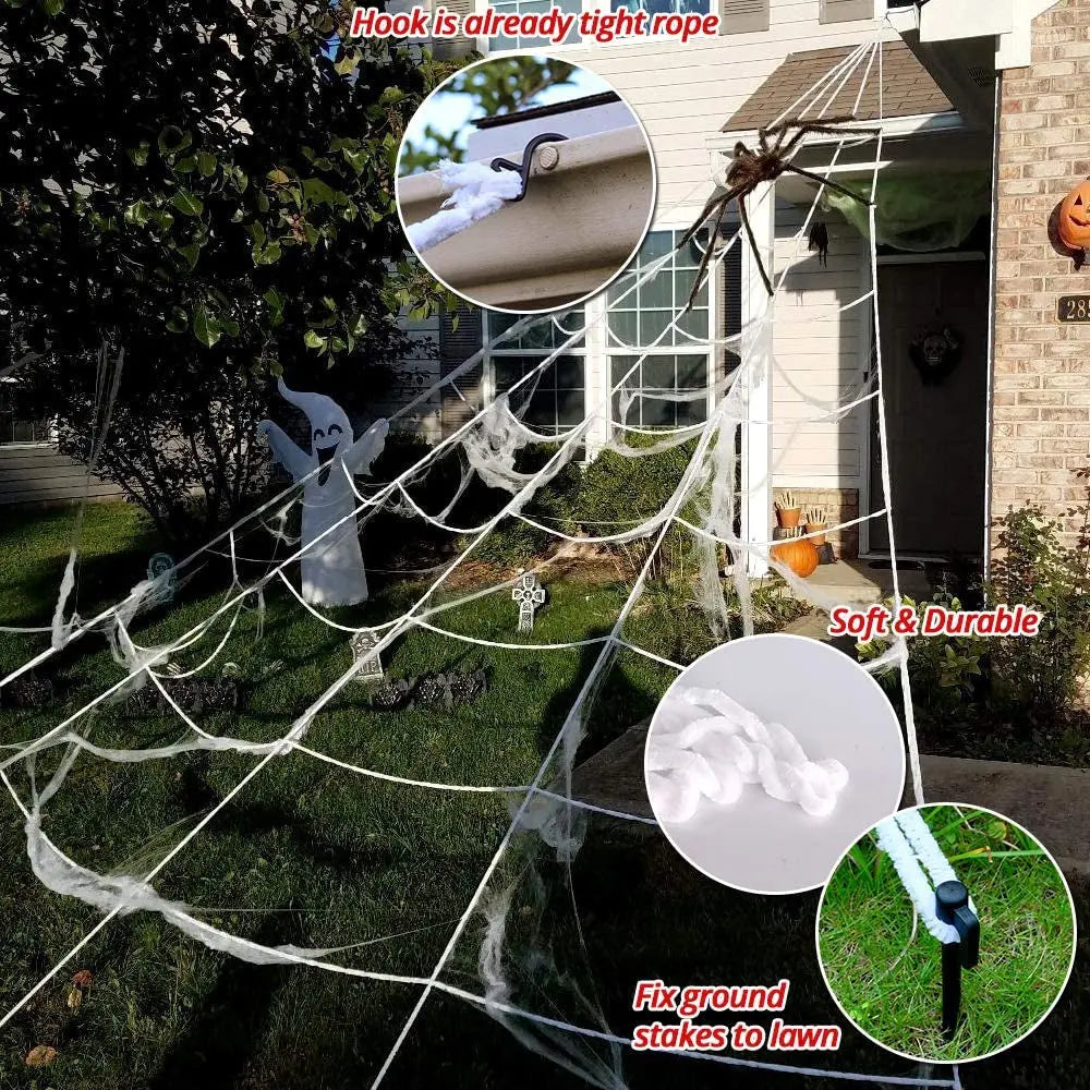 Optimized Title Giant Spider & Web Halloween Decor