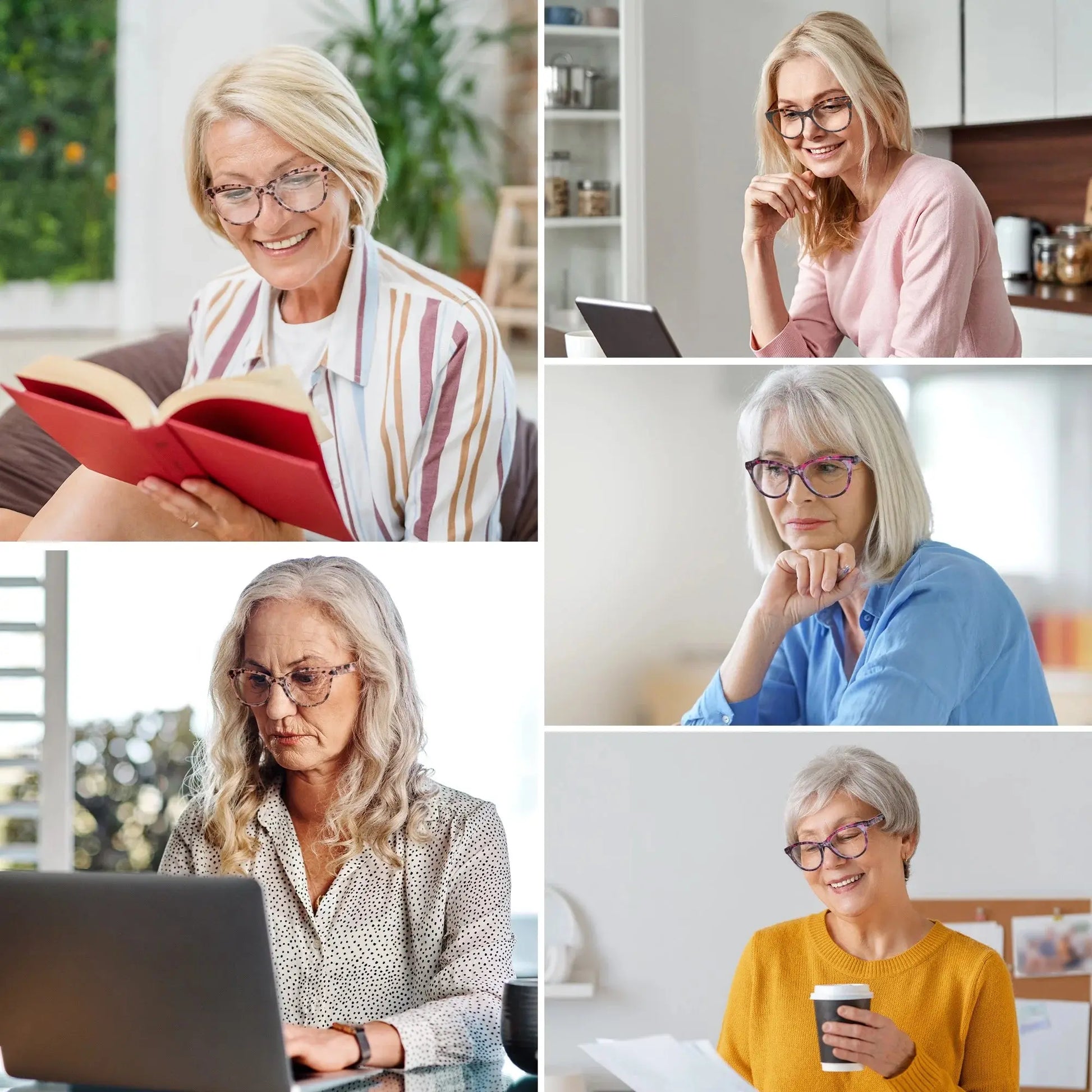 Reading Glasses Blue Light Blocking for Women, Spring Hinge Reader for Men Ladies,+3.25, 3 Pack