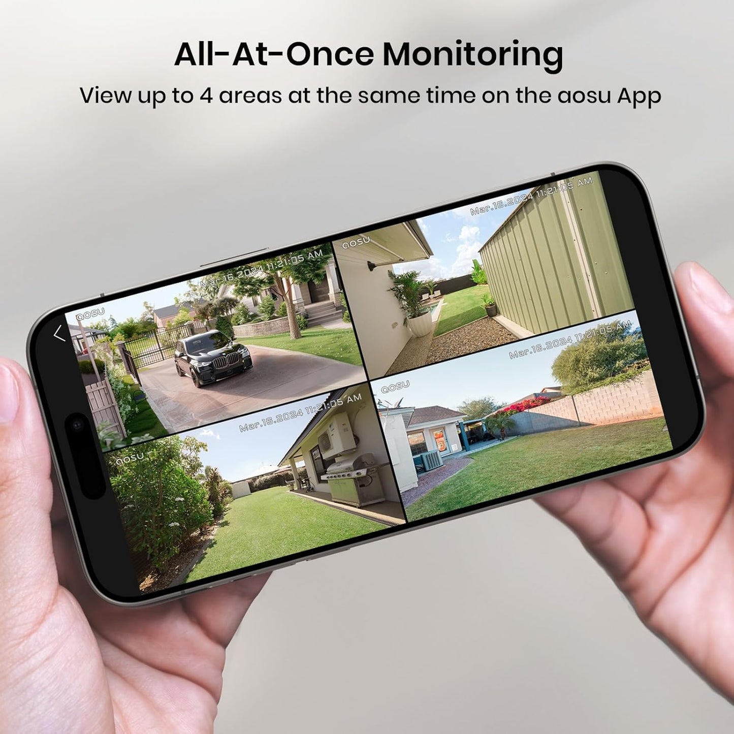 4-Pack Solar Wireless Outdoor Security Camera System | No Subscription, 2K Color Night Vision, 360° Pan & Tilt with Auto Tracking, Dual 5G/2.4G WiFi