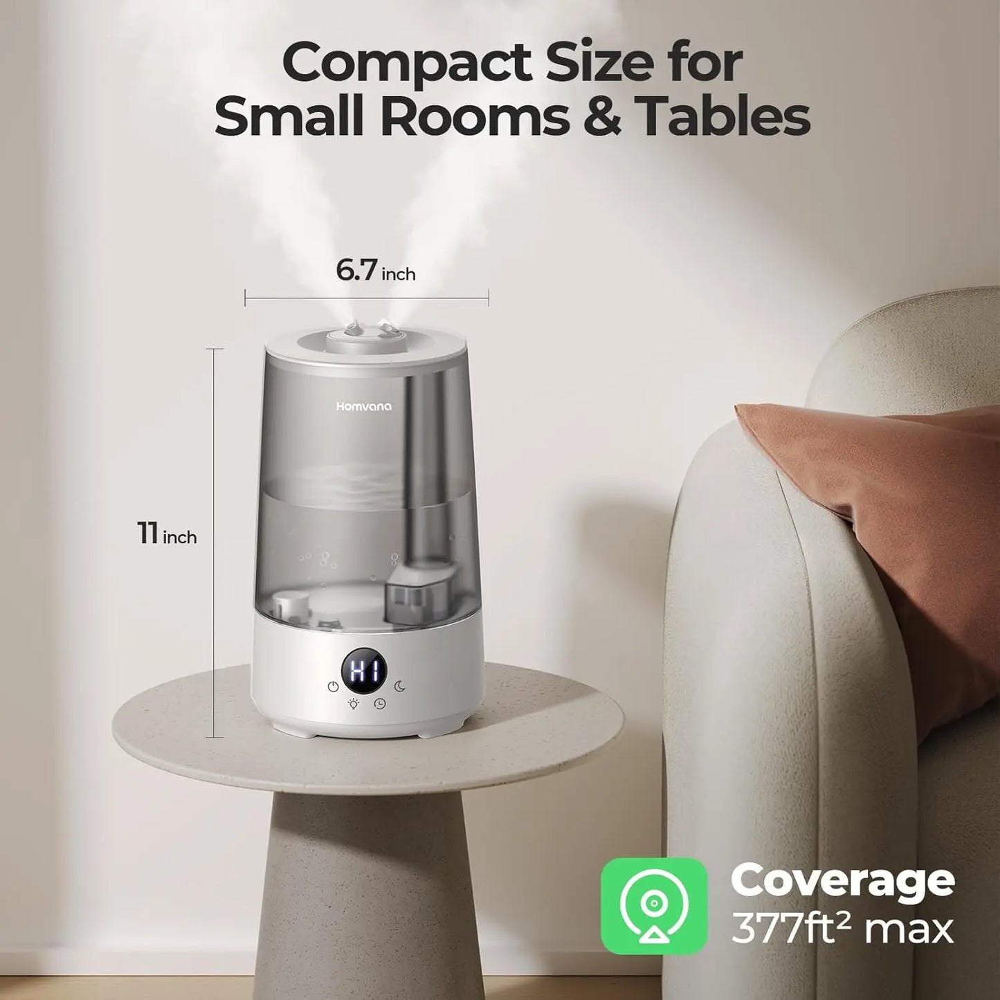3.6L Quiet Cool Mist Humidifier & Oil Diffuser – Long-Lasting, BPA-Free, Top-Fill for Bedroom, Baby, Plants & Large Rooms