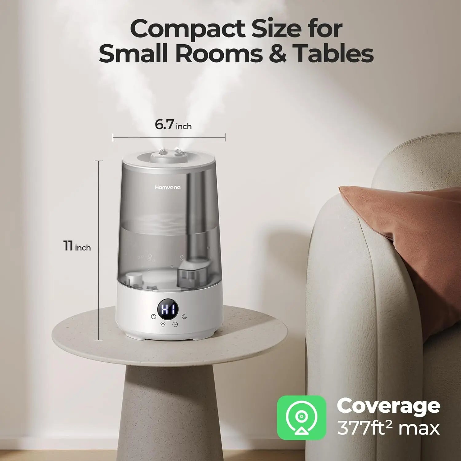 3.6L Quiet Cool Mist Humidifier & Oil Diffuser – Long-Lasting, BPA-Free, Top-Fill for Bedroom, Baby, Plants & Large Rooms