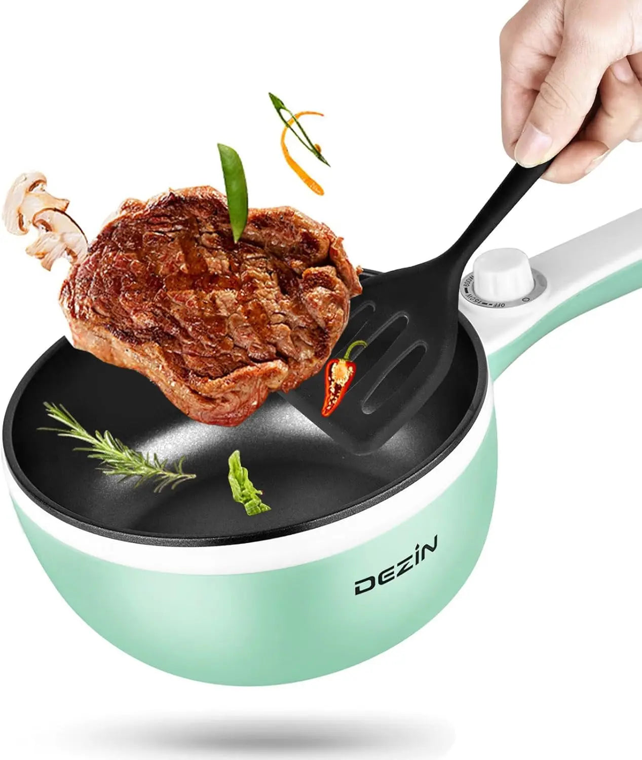 Upgraded Electric Hot Pot – 1.5L Mini Portable Cooker with Non-Stick Sauté Pan & Adjustable Power for Ramen, Soup, Steak, Eggs, Fried Rice, Oatmeal