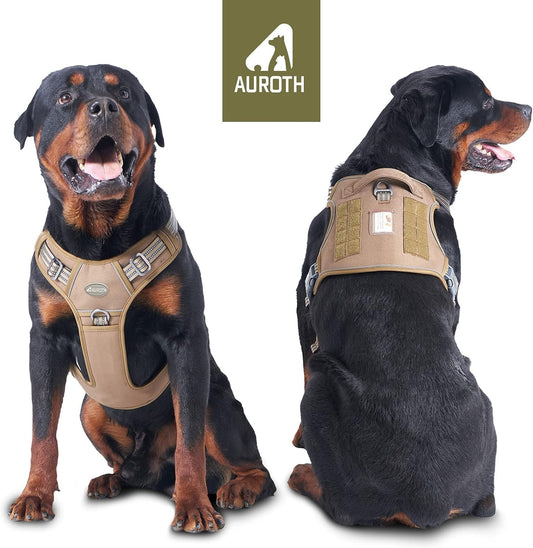 Tactical K9 Dog Harness – No-Pull, Reflective, Adjustable for Large Dogs (Army Yellow, L)