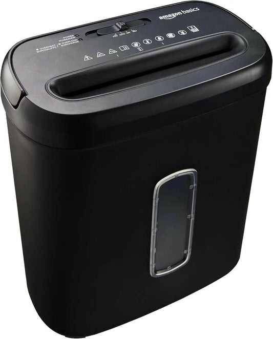 8‑Sheet Cross‑Cut Paper & Credit Card Shredder – Black, P‑4 Security