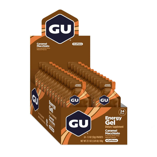 Energy Gel – Vegan, Gluten-Free, Kosher, Dairy-Free Sports Nutrition for Running, Cycling, & Workouts, 24-Pack Caramel Macchiato Flavor