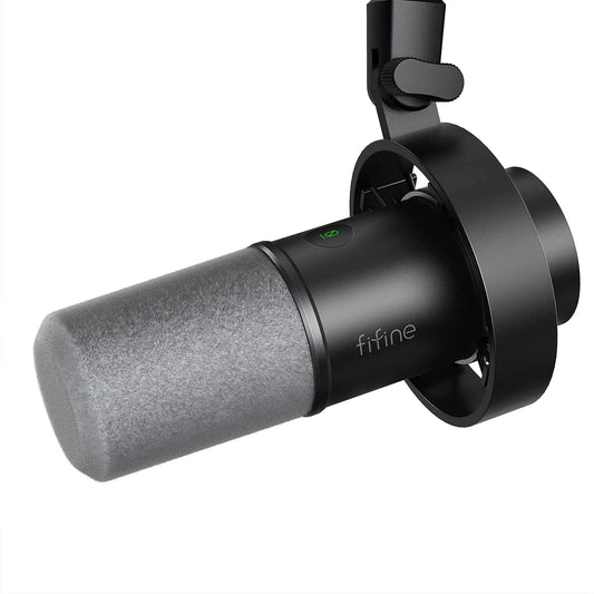 Amplitank K688 Dynamic Microphone | XLR/USB Podcast Mic with Mute & Monitoring