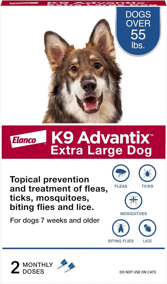 Flea, Tick & Mosquito Prevention for Large Dogs (2-Month Topical Treatment, 55+ lbs)