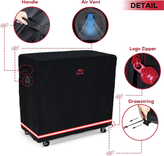 46-Inch BBQ Grill Cover – Heavy Duty Waterproof & Anti-Fade Barbecue Gas Grill Cover for Flat Top Griddle, Outdoor Weatherproof Grill Protector, Black