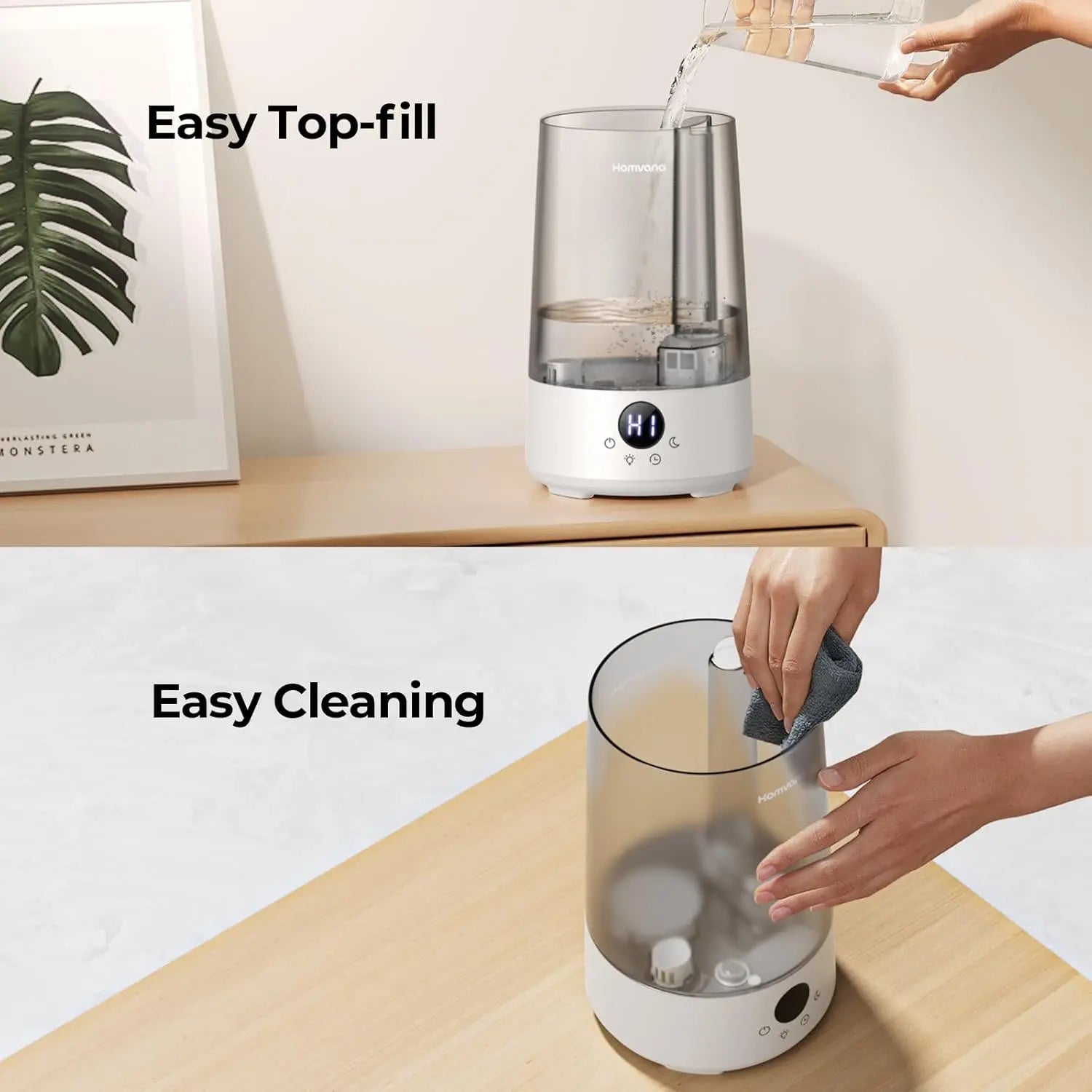 3.6L Quiet Cool Mist Humidifier & Oil Diffuser – Long-Lasting, BPA-Free, Top-Fill for Bedroom, Baby, Plants & Large Rooms