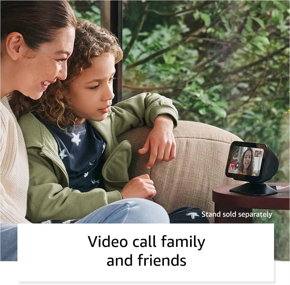 Echo Show 5 (Latest Model) Smart Display with Alexa – 2X Bass, Clearer Sound & 5.5” Touchscreen – Charcoal – Smart Home Control, Video Calls & More