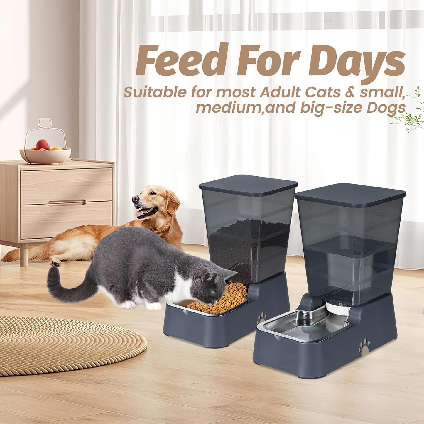 Automatic 5.4L Pet Water & Food Feeder