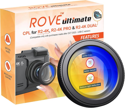 Ultimate CPL Filter – Anti-Glare Circular Polarizer Lens for R2-4K, R2-4K PRO & R2-4K Dual Dash Cams – Reduces Glare & Reflections for Clearer Video