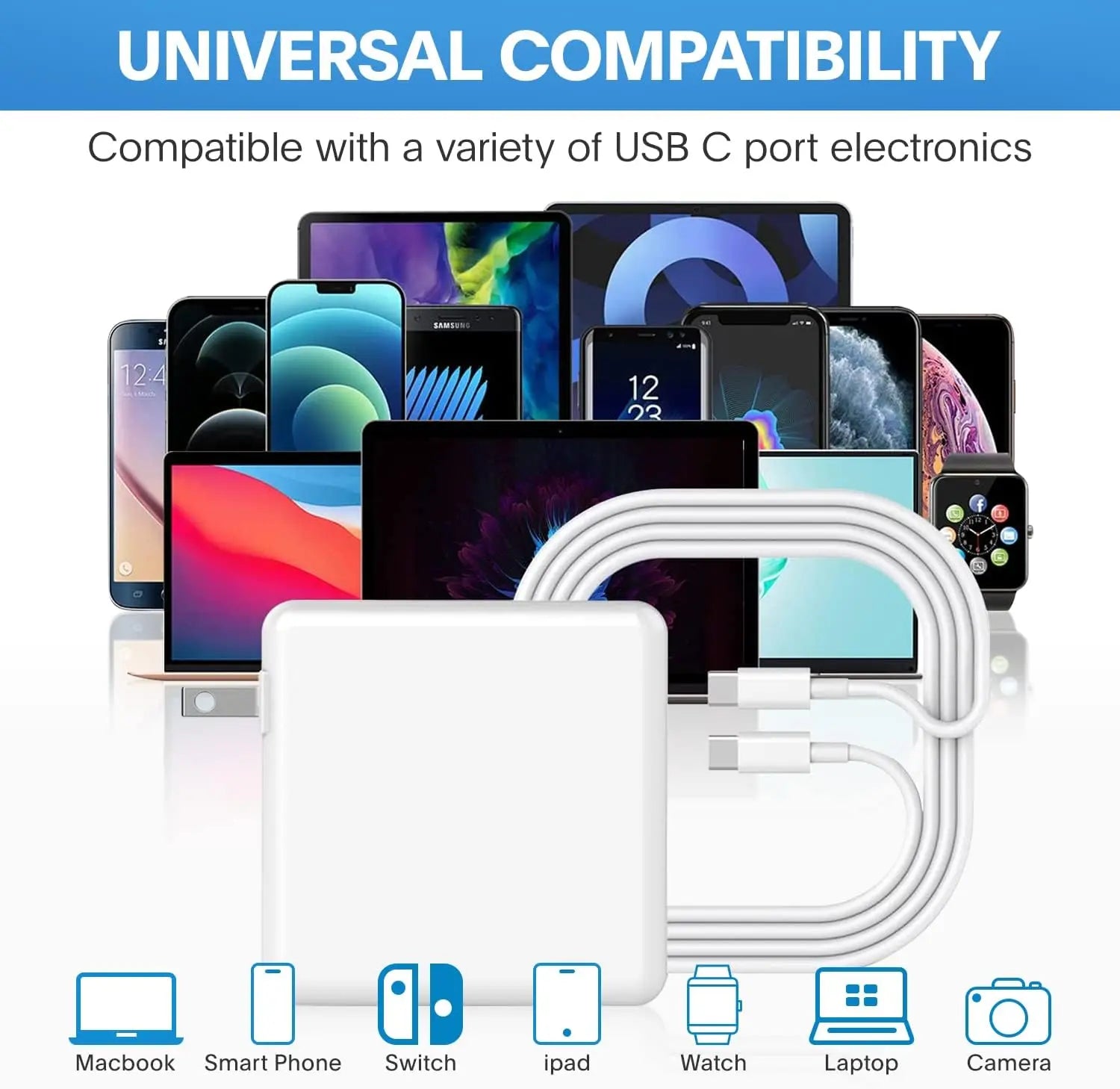 118W USB-C Fast Charger for MacBook Pro/Air, iPad Pro, Samsung & USB-C Devices