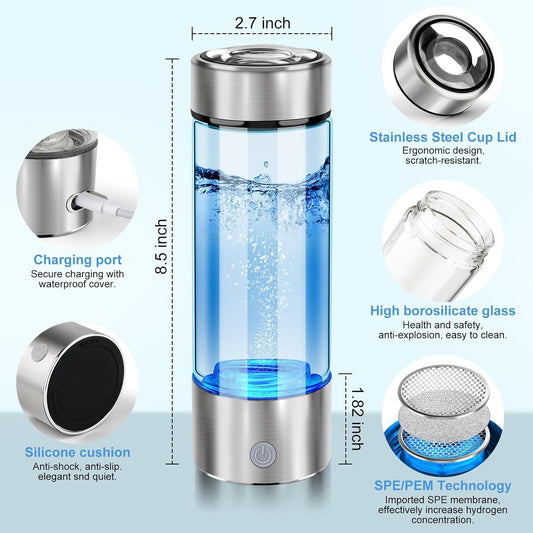 2025 Portable Hydrogen Water Bottle – SPE/PEM Tech, Rechargeable, AquaHealth