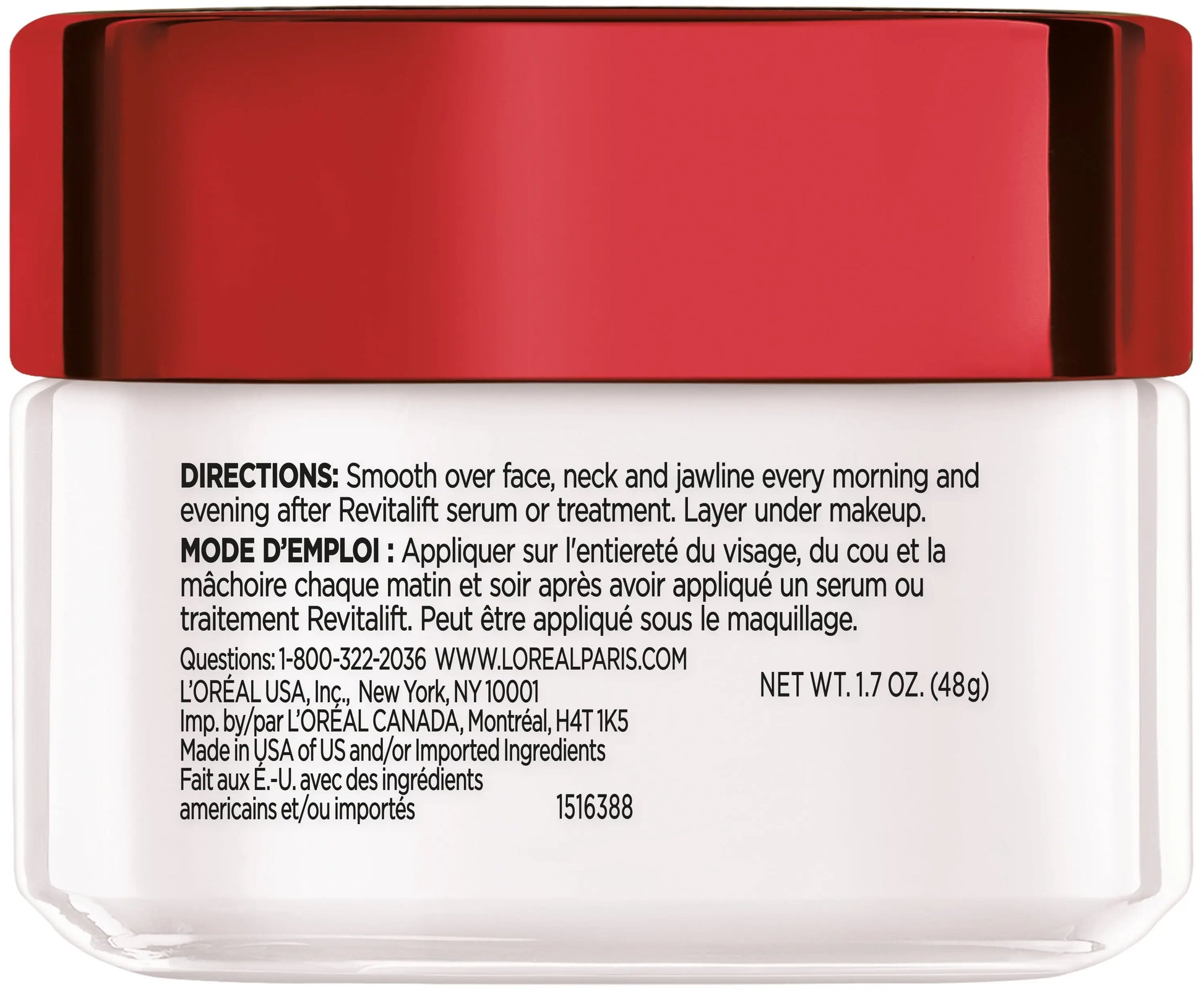 Revitalift Anti-Aging Face & Neck Cream, Fragrance-Free – Firming Moisturizer with Pro Retinol & Centella Asiatica, 1.7 Oz