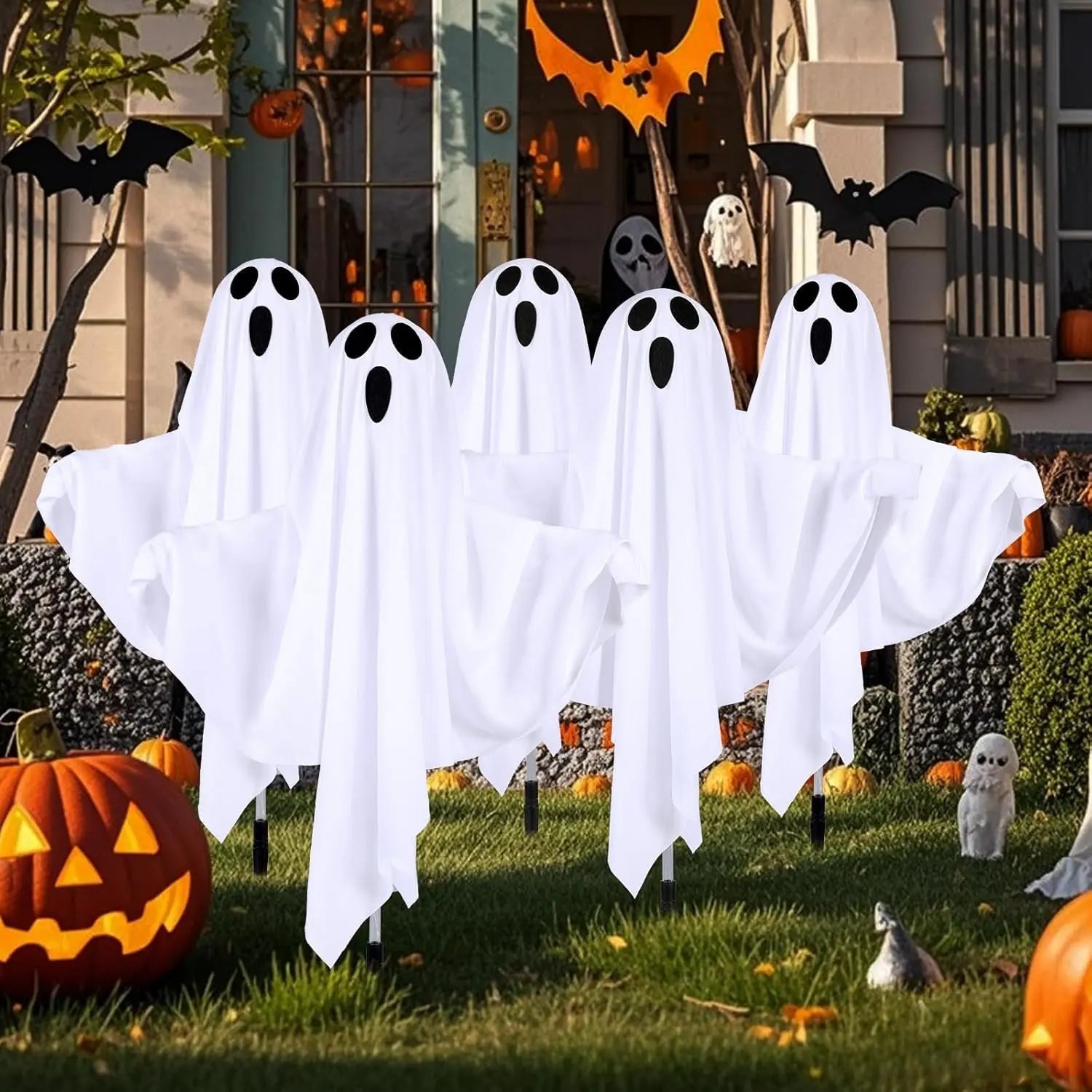 Solar Ghost Lights Halloween Decor (Set of 5)