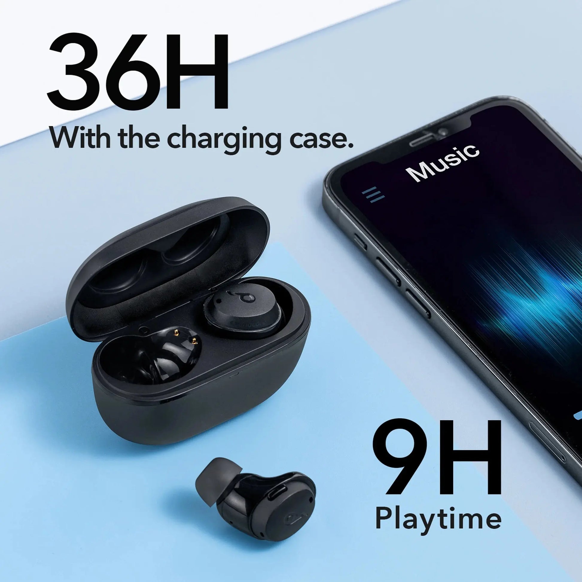 Life Dot 3i Wireless Earbuds | Noise Cancelling, 36H Playtime, IPX5 Waterproof – Black