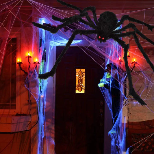 Optimized Title Giant Spider & Web Halloween Decor