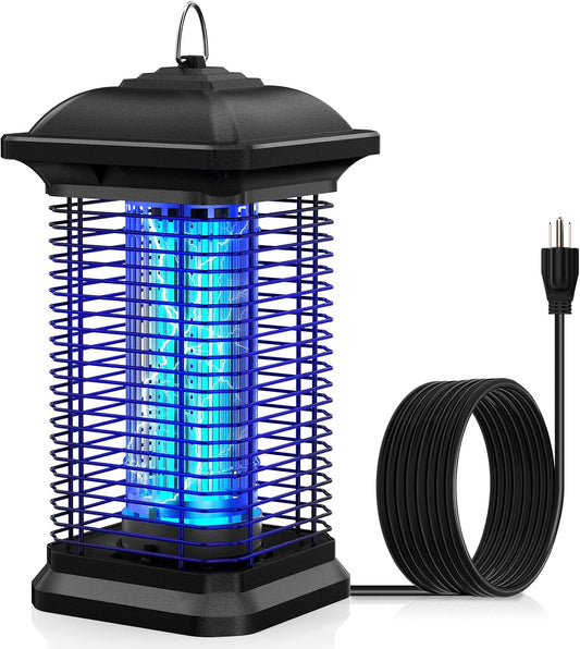 Bug Zapper for Outdoor & Indoor – 1/2 Acre Mosquito Lamp with 18W Bulb & 4400V High Voltage, Electric Fly Trap for Patio, Backyard & Home