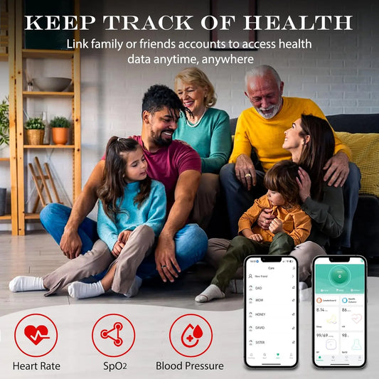 Smart Health Ring Fitness Tracker – Heart Rate, Blood Oxygen, Sleep & Step Monitor, Waterproof Activity Ring for iOS & Android, No Subscription (Gold, Size 6)