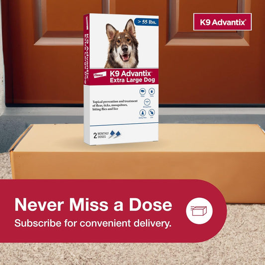 Flea, Tick & Mosquito Prevention for Large Dogs (2-Month Topical Treatment, 55+ lbs)