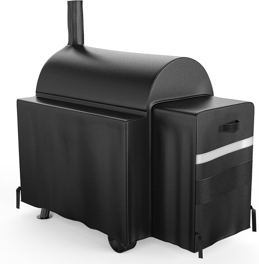 70-Inch Grill Cover for Oklahoma Joe's Longhorn Offset Smoker – Heavy Duty Waterproof, UV & Wind Resistant BBQ Smoker Cover – Fits Model 13201747-50 – Outdoor Barbecue Grill Accessories