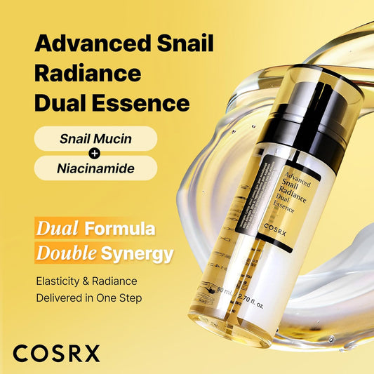 Niacinamide + Snail Mucin Dual Essence – Korean Anti-Aging Serum, 80 Ml