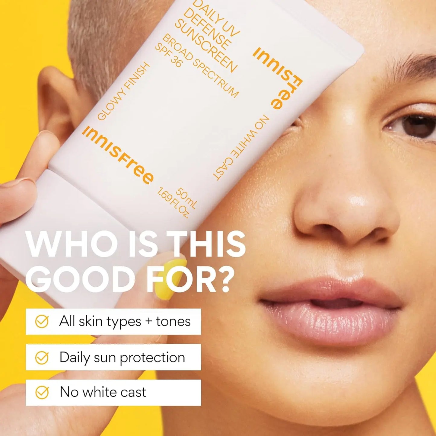 Daily UV Defense SPF 36 – Korean Face Sunscreen, Invisible, Hydrating, No White Cast