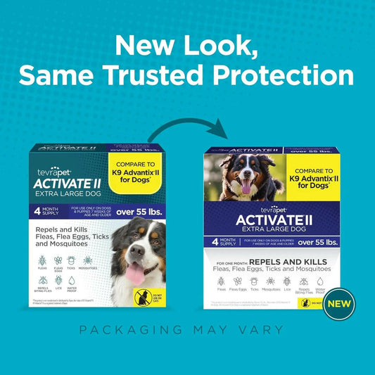 Activate II Flea & Tick Prevention for Extra Large Dogs – 4‑Dose Topical Drops