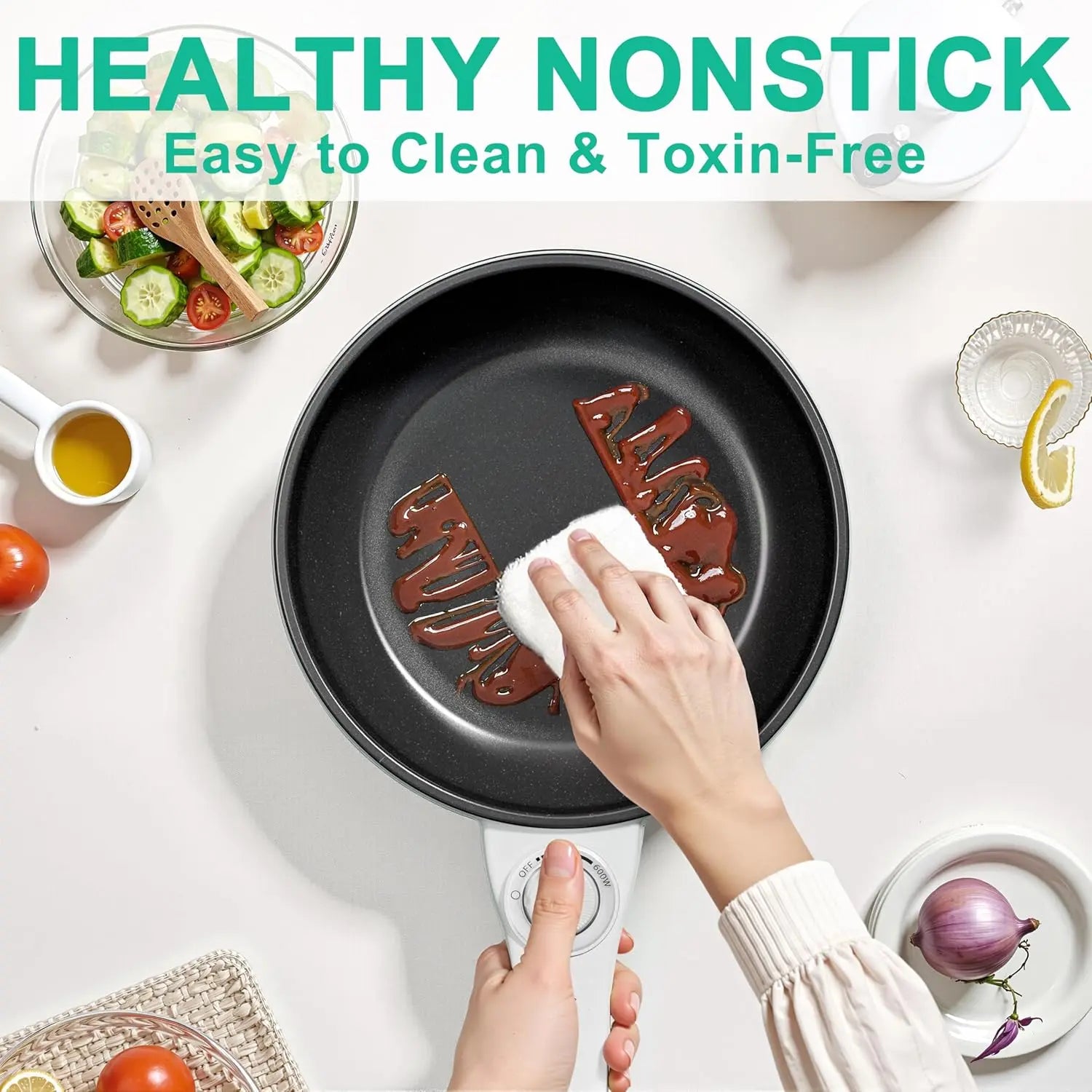 Upgraded Electric Hot Pot – 1.5L Mini Portable Cooker with Non-Stick Sauté Pan & Adjustable Power for Ramen, Soup, Steak, Eggs, Fried Rice, Oatmeal