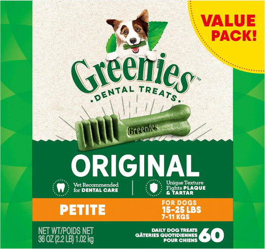 Original Petite Dental Dog Treats – 36oz, 60 Count
