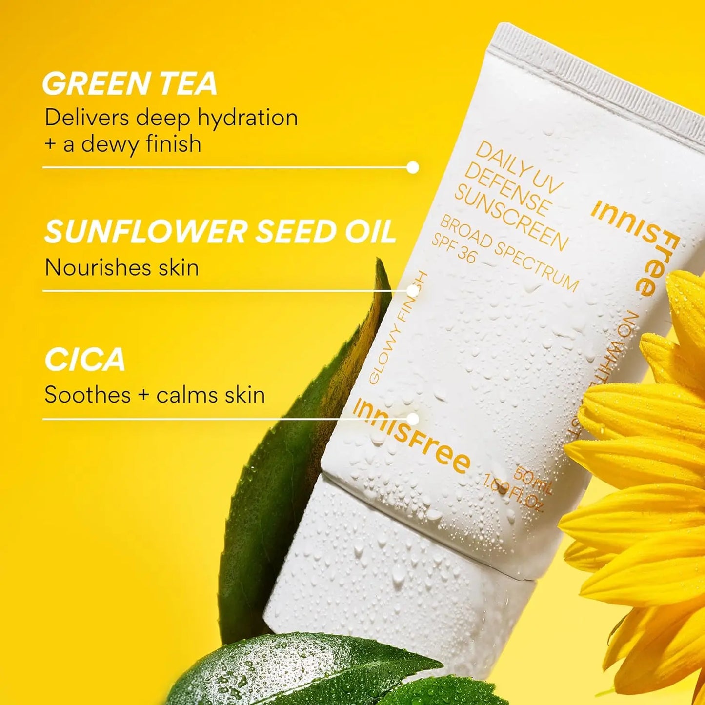 Daily UV Defense SPF 36 – Korean Face Sunscreen, Invisible, Hydrating, No White Cast