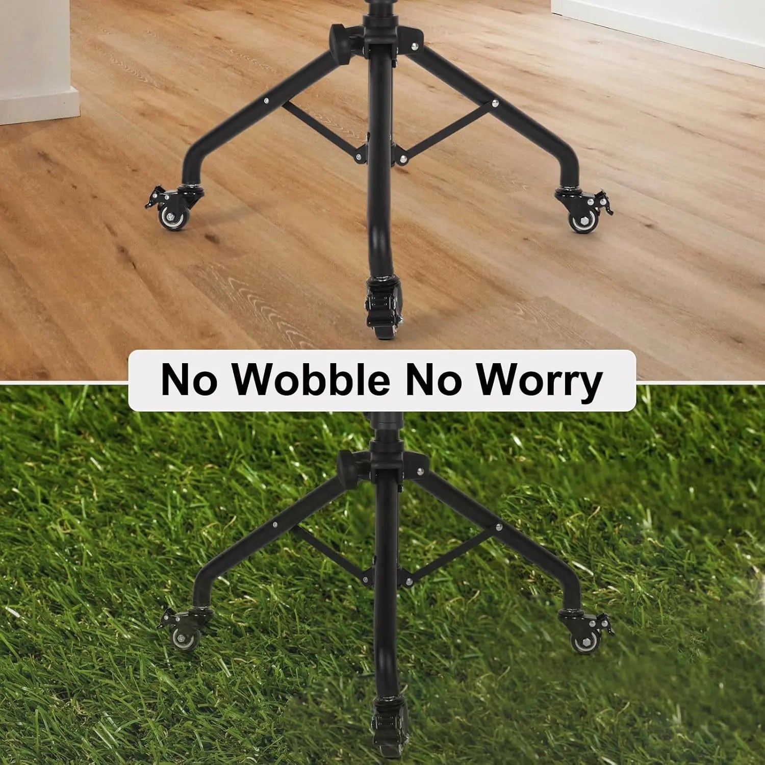 Laptop Tripod Stand on Wheels with 2 Shelves – Adjustable Height 25.9" to 51.8", Portable Projector Floor Stand with Phone Holder for Home, Office, Presentations & Events