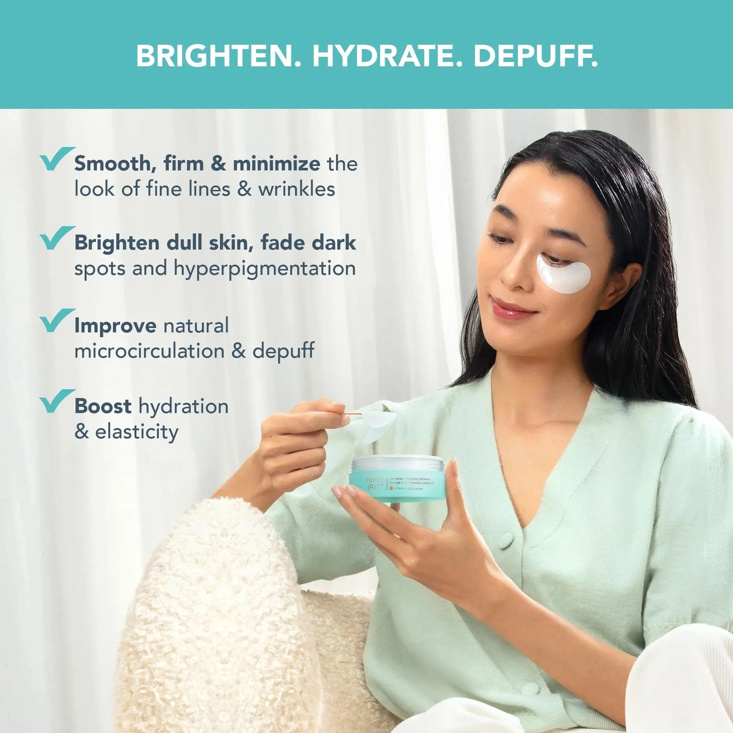 IRIS Hydrating Hydrogel Eye Mask – 60 Pcs for Dark Circles, Puffiness & Wrinkles