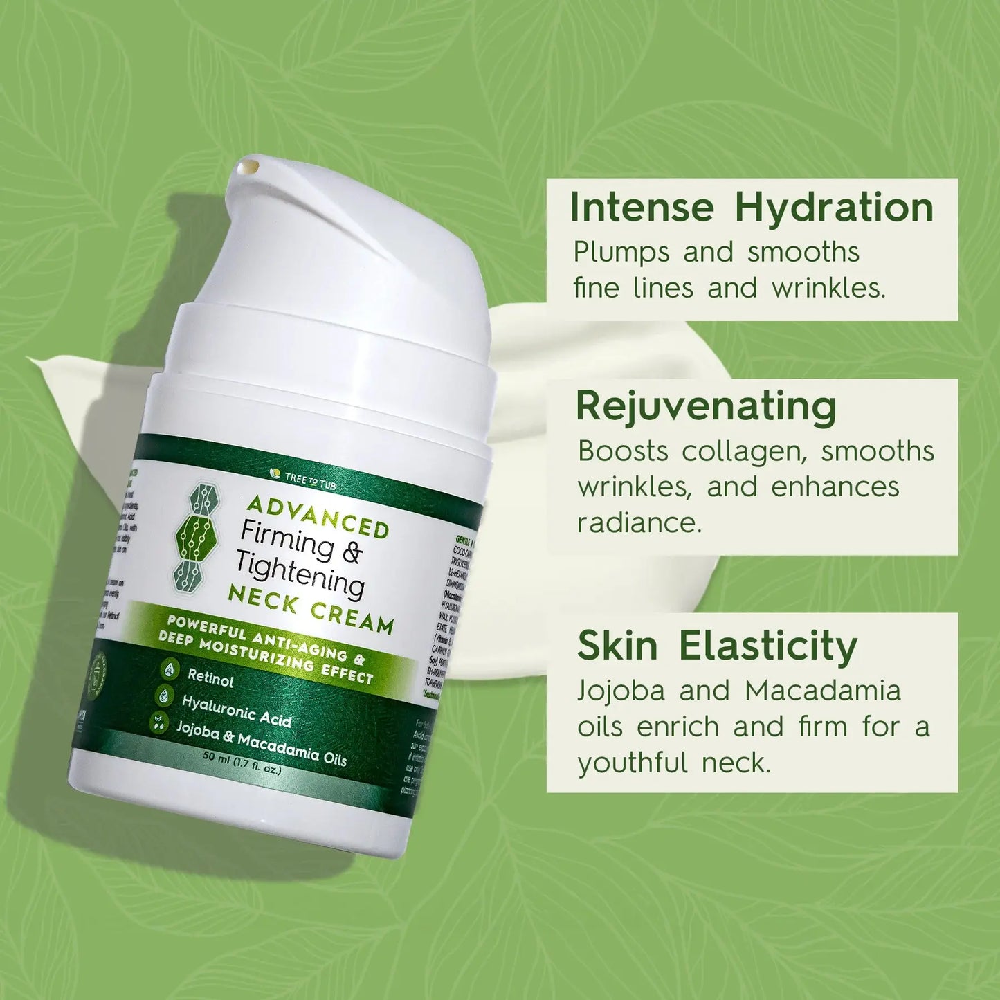 Neck Firming Cream – Advanced Firming Neck & Chest Cream with Hyaluronic Acid & Retinol – Moisturizes, Firms, and Reduces Wrinkles – Unscented, Fast-Absorbing, Anti-Aging – 2 oz