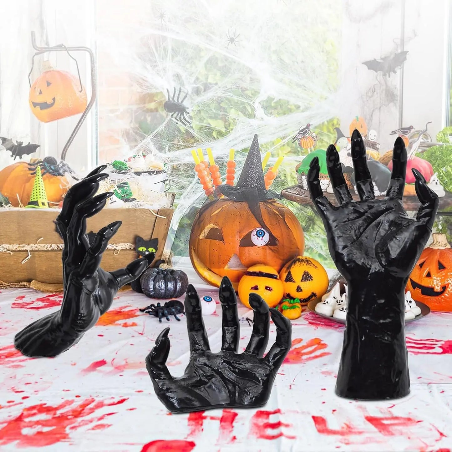 Gothic Wall Hands with LED Candles