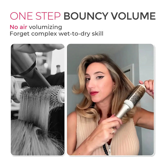 STYLUX 3-in-1 Thermal Hair Brush – Blowouts, Curling & Straightening, 1.7" Ceramic, Dual Voltage