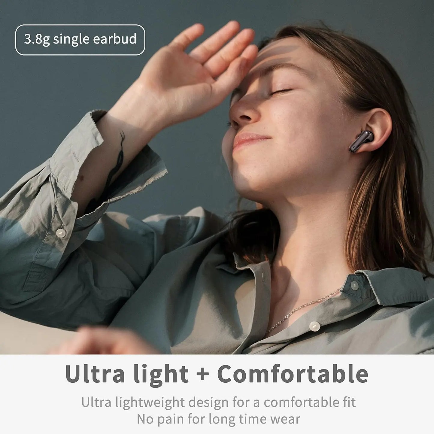 Bluetooth 5.4 Wireless Earbuds with ENC Noise Cancelling Mic, HiFi Stereo Bass, 40H Playtime, LED Display, USB-C Charging, IP7 Waterproof In-Ear Headphones for Sports & Calls