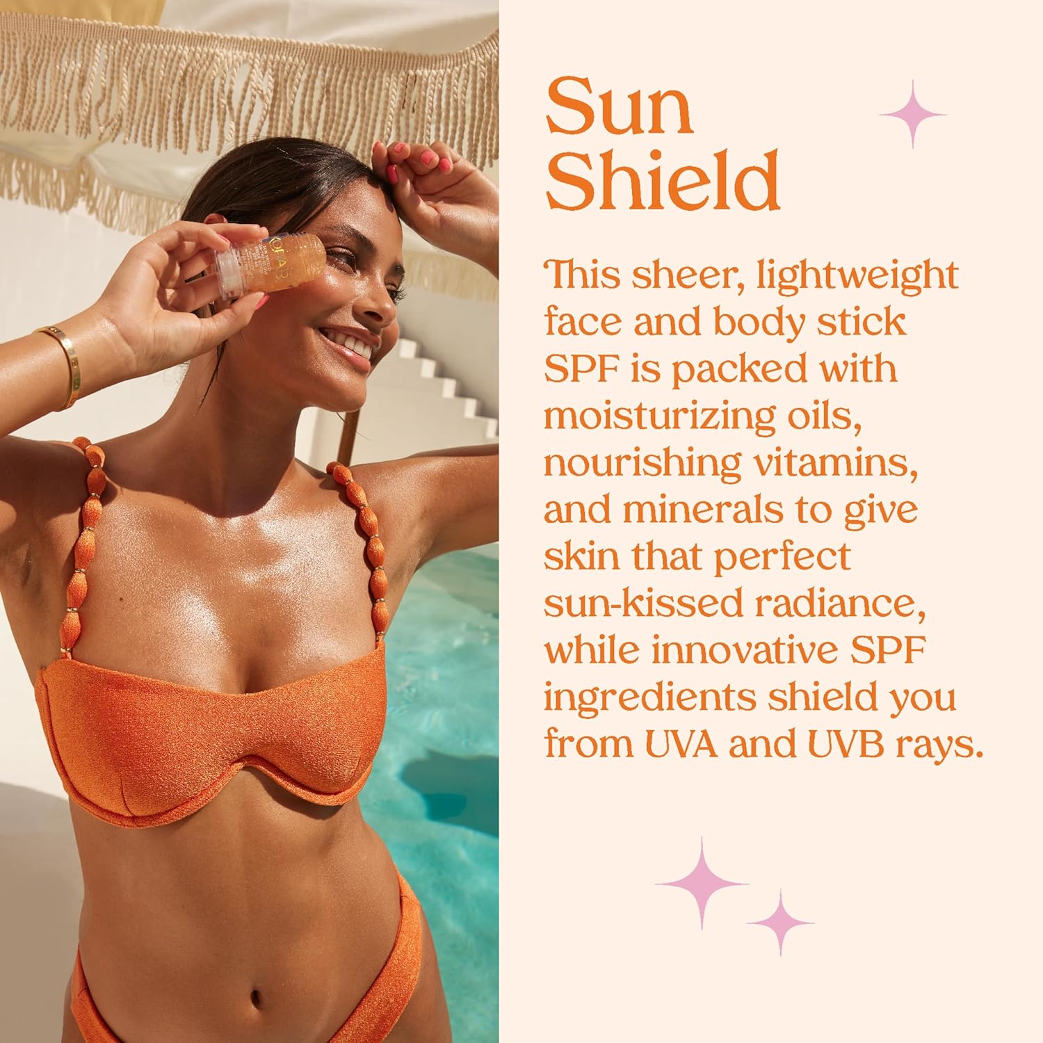 Sun Shield SPF 40 Glow Stick – Sheer Face & Body Sunscreen, Water-Resistant, 1 Oz