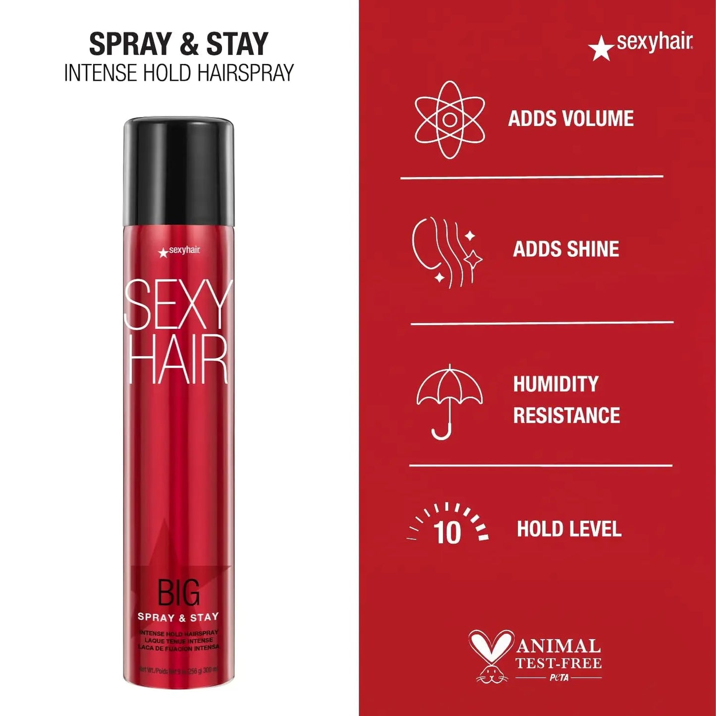 Big Spray & Stay Intense Hold Hairspray 9 Oz – Long-Lasting Volume & High Shine