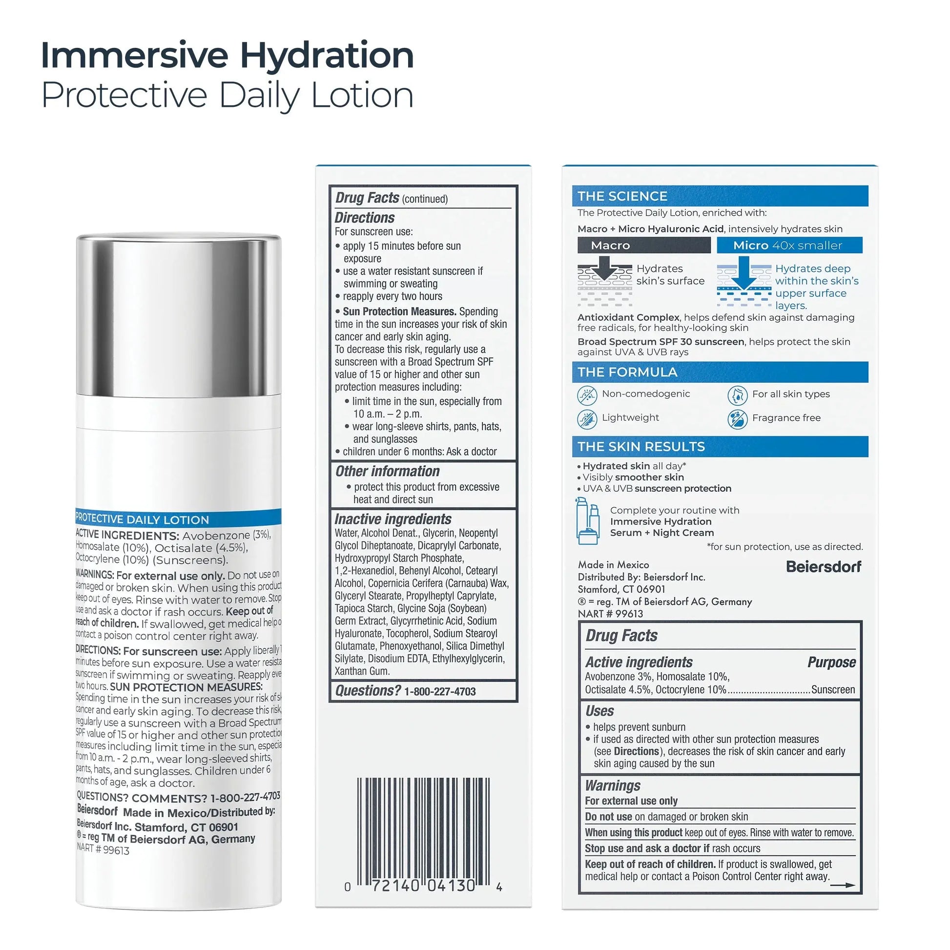 Eucerin Immersive Hydration Face Lotion SPF 30 – Hyaluronic Acid Moisturizer, 1.7 fl oz