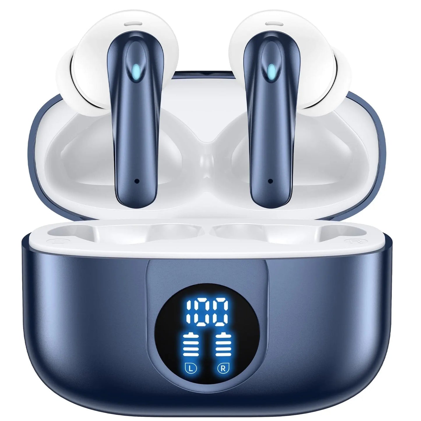 Wireless Earbuds Bluetooth 5.4, Noise Cancelling Stereo Earphones with Mic, 60H Playback, LED Display, IP7 Waterproof – Veatool P91
