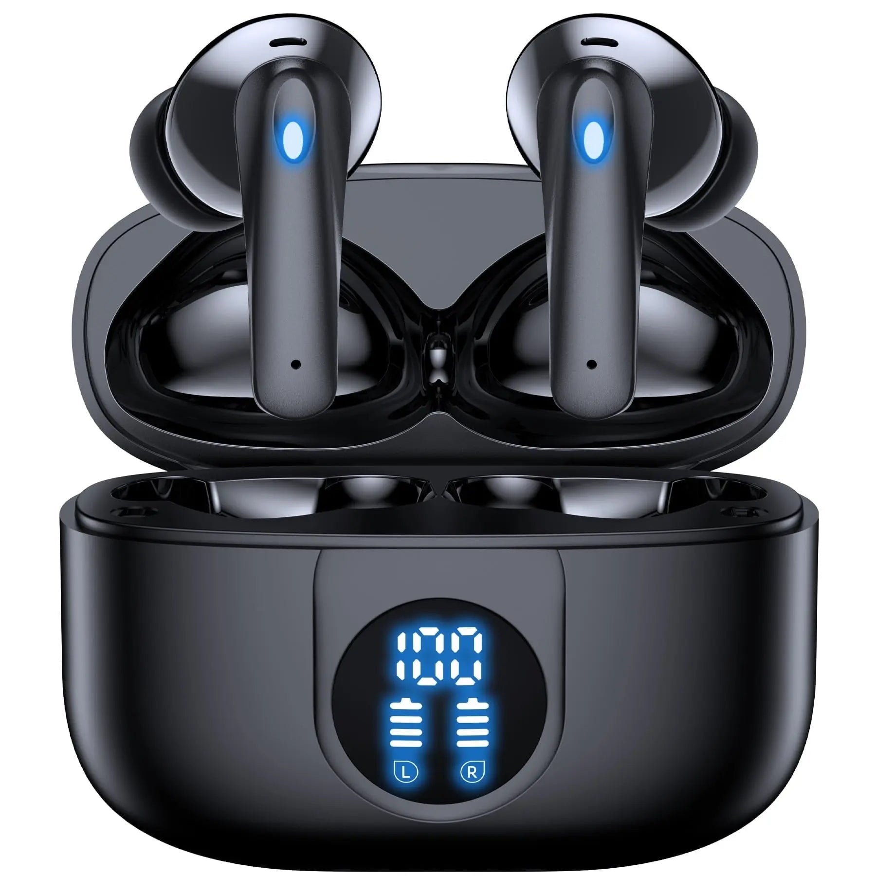 Wireless Earbuds Bluetooth 5.4, Noise Cancelling Stereo Earphones with Mic, 60H Playback, LED Display, IP7 Waterproof – Veatool P91