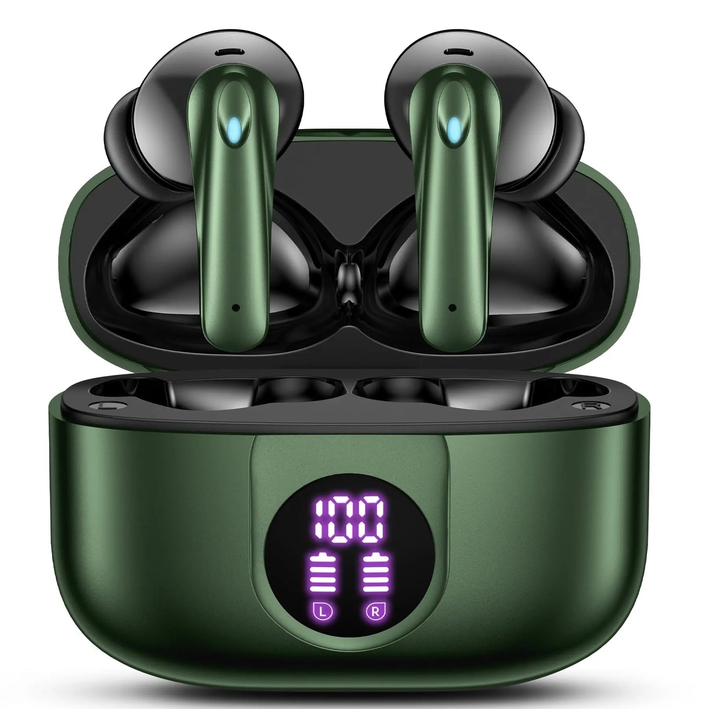 Wireless Earbuds Bluetooth 5.4, Noise Cancelling Stereo Earphones with Mic, 60H Playback, LED Display, IP7 Waterproof – Veatool P91