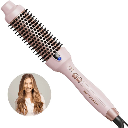 Wavytalk 1.5" Ionic Thermal Hair Brush, Pink – Volumizing, Anti-Frizz, Blowout & Natural Curls