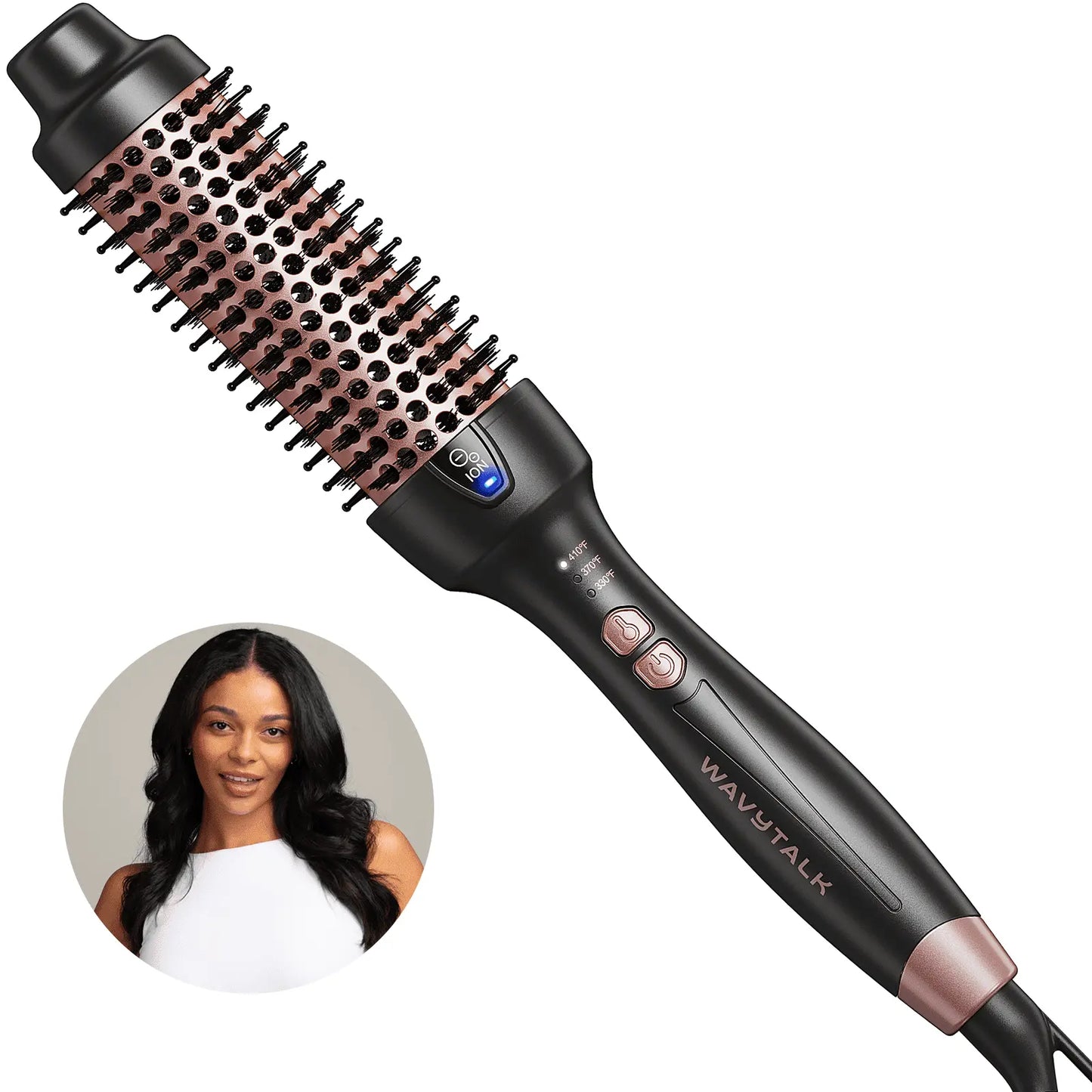Wavytalk 1.5" Ionic Thermal Hair Brush, Pink – Volumizing, Anti-Frizz, Blowout & Natural Curls