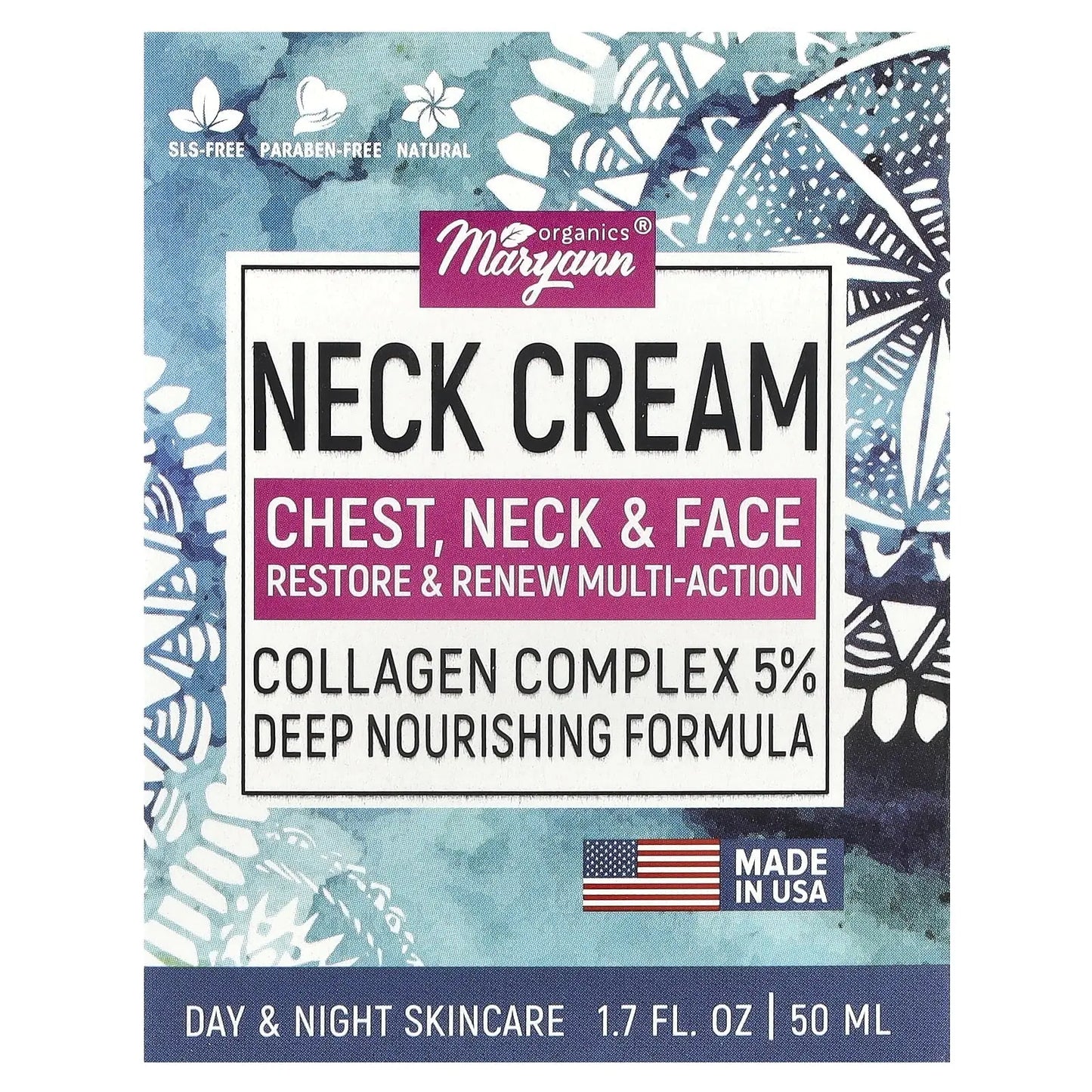Neck & Chest Cream – Restore & Renew, Collagen Complex 5%, 1.7 Fl Oz