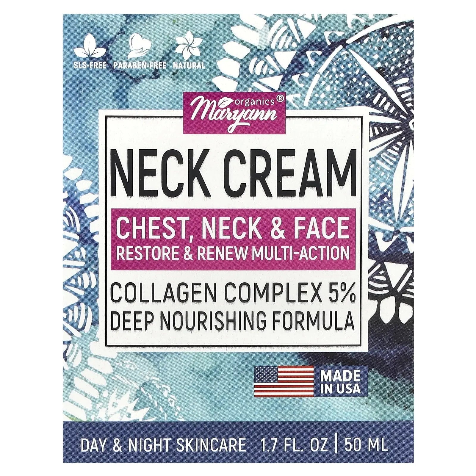Neck & Chest Cream – Restore & Renew, Collagen Complex 5%, 1.7 Fl Oz