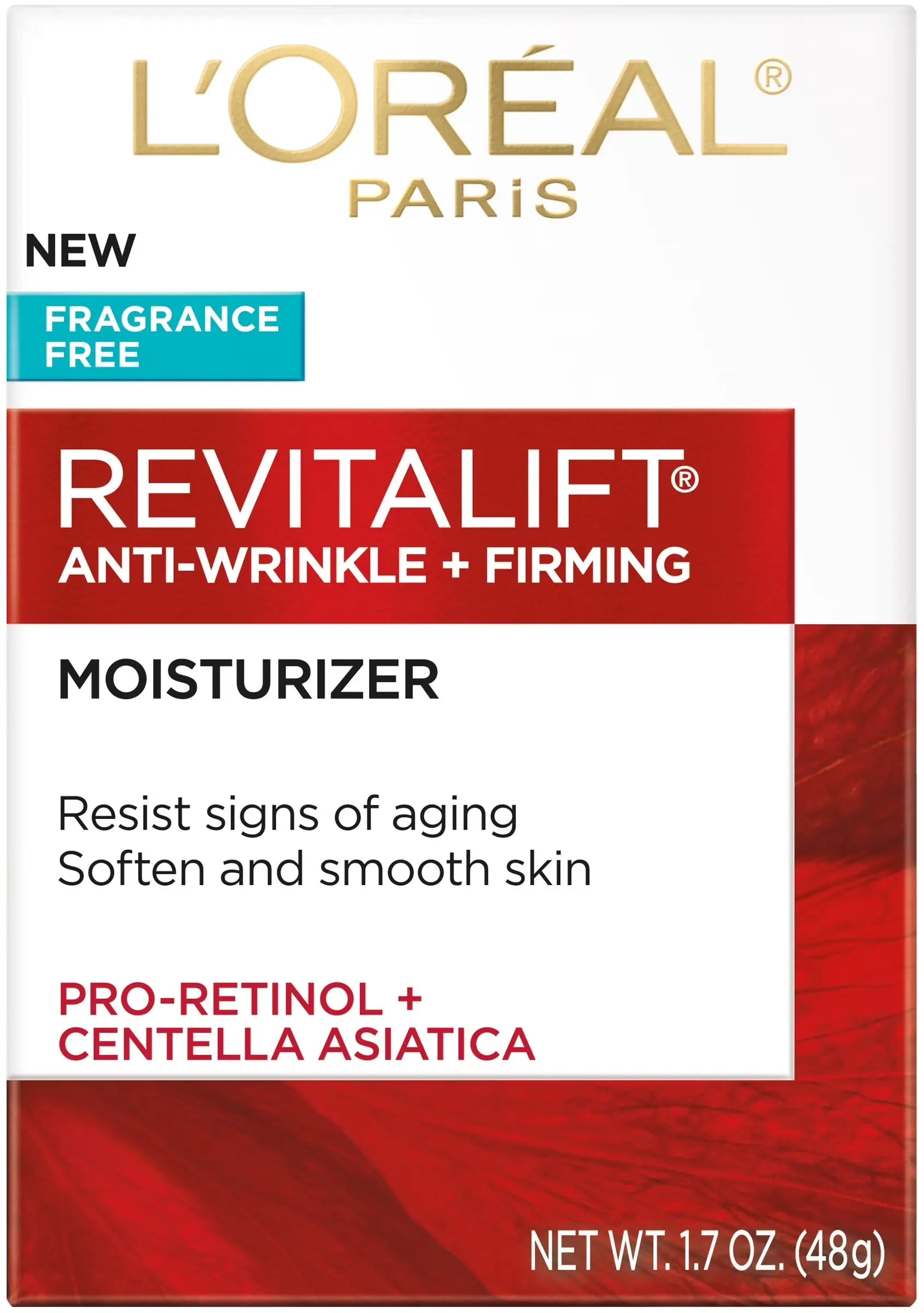 Revitalift Anti-Aging Face & Neck Cream, Fragrance-Free – Firming Moisturizer with Pro Retinol & Centella Asiatica, 1.7 Oz